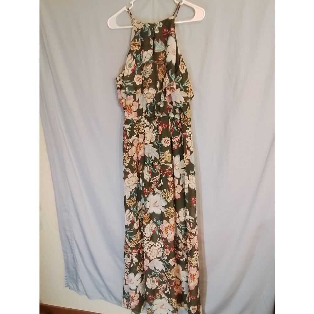 Iz Byer Green Summer Floral Maxi Dress - Picture 4 of 7